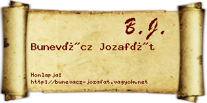Bunevácz Jozafát névjegykártya